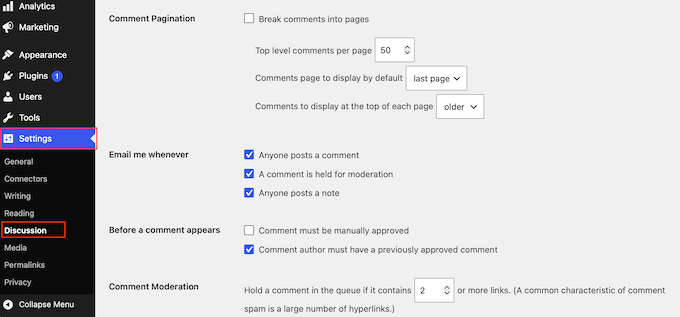 Protecting the WordPress comment section against spammers